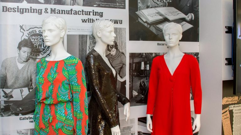 “Union Made: Fashioning America in the 20th Century” celebrates the history of the U.S. fashion industry and American textile production through the lens of the history of organized labor.